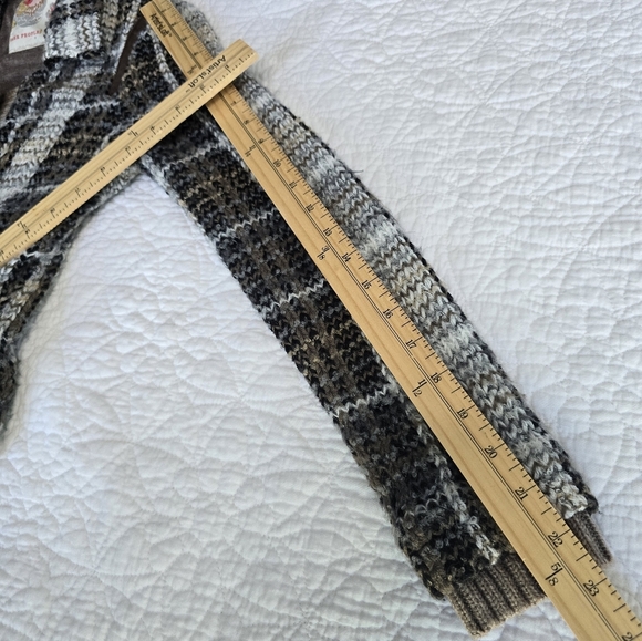 Free People Plaid Buckle Brown Cardigan Sweater Jacket Shabby Chic - Picture 15 of 16